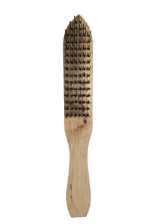 Щетка ручная по металлу строительная с деревянной ручкой 6 рядная