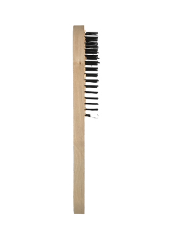 Щетка ручная по металлу строительная с деревянной ручкой 4 рядная фото 2