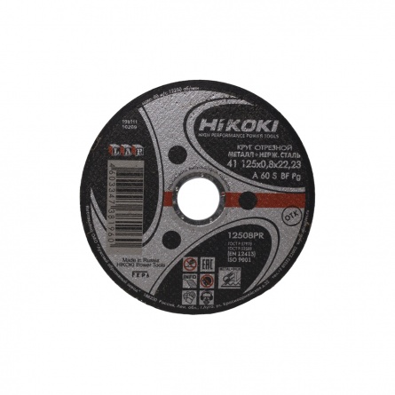 Круг отрезной (125x0,8x22,23 мм) A 60 - HITACHI / HiKoki металл, шт. фото 1
