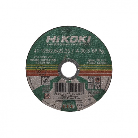 Круг отрезной (125x2,5x22,23 мм) A 30 - HITACHI / HiKoki металл, шт. фото 1