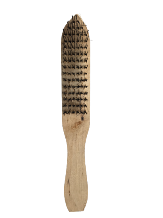 Щетка ручная по металлу строительная с деревянной ручкой 6 рядная фото 1